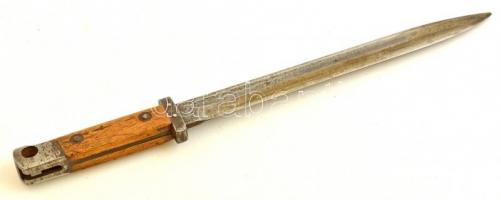 cca 1900-1926 OEWG Mannlicher szurony, jelzett, tok nélkül, jó állapotban, pengehossz: 24,5 cm, teljes hossz: 35,5 cm