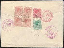 Registered cover to the USA, with postage due Ajánlott levél az USA-ba, portózva