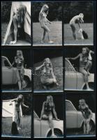 cca 1974 Nudista kempingezés, szolidan erotikus fényképek, 13 db vintage fotó, 6x9 cm / 13 erotic photos