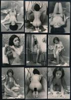 cca 1973 Szolidan erotikus fényképek, 13 db vintage fotó, 6x9 cm / 13 erotic photos