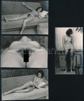 cca 1973 Szolidan erotikus fényképek, 13 db vintage fotó, 6x9 cm / 13 erotic photos