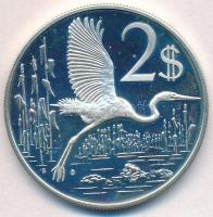 Kajmán-szigetek 1974. 2$ Ag Királygém T:2(PP) Cayman Islands 1974. 2 Dollars Ag Great Blue Heron C:XF(PP) Krause KM#7