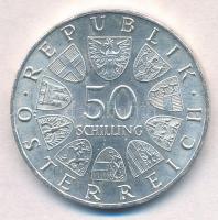 Ausztria 1966. 50Sch Ag "150 éves az Osztrák Nemzeti Bank" T:1-,2 Austria 1966. 50 Schilli...