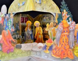 1990 Berki Viola: Betlehem. Bp., Robonit Bt. Kihajtható, térbeli papír jászol, kis javítással, félvá...