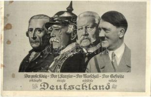 Deutschland; Adolf Hitler, Hindenburg, Helmuth von Moltke the Younger, Frederick the Great (cut)