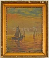 Bakó jelzéssel: Vitorlások. Olaj, vászon, keretben, 34×26 cm