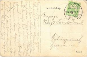 1914 Győr, Rába részlet, regatta pavilon. Art Nouveau (EK)