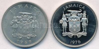 Jamaika 1969-1976. 25c Cu-Ni "Zászlósfarkú fecskekolibri" (2x) T:1-(PP),1, 1-
Jamaica 196...