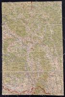 cca 1910 Felvidék, Kassa és környéke katona térkép vászonra kasírozva / Map on canvas. 40x60 cm