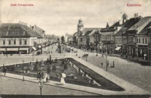 Kolozsvár, Deák Ferenc utca, Schuster Emil kiadása / street, shops