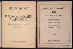 cca 1930 Húzzad cigány és a Jazz zongorajáték alapelemei c. kották (Az első elvált borítóval)