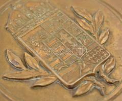 cca 1900 Oklevél (címereslevél) függőpecsét tartójának magyar királyi címert ábrázoló fedele. d: 10 ...