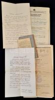 cca 1915-1940 Nagyrészt katonasággal, katonai szolgálattal kapcsolatos iratok, katonakönyv