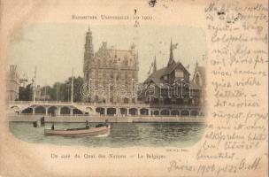 1900 Paris, Exposition Universelle, Un coin du Quai des Nations, la Belgique / Belgium pavilion (Rb)