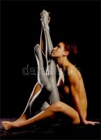 cca 2000 Réthey Prikkel Tamás 2 db feliratozott, vintage fotóművészeti alkotása, 29,5x20 cm, karton ...