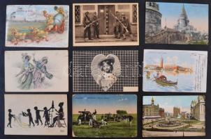 Régi képeslap tétel, nagy rendezetlen anyag gyűjtői hagyatékból, benne magyar, külföldi és üdvözlő /...