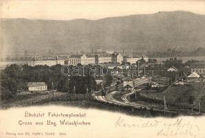 Fehértemplom, Ung. Weisskirchen, Bela Crkva; Vasútállomás gőzmozdonnyal / Bahnhof / railway station with locomotive