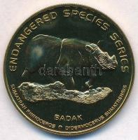 Malajzia 2003. 25s sárgaréz Veszélyeztetett fajok -  Szumátrai orrszarvú T:1,1- Malaysia 2003. 25 Sen Brass Endangered Species -  Sumatran Rhinoceros C:UNC,AU Krause KM#77