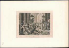 XIX. századi acélmetszetek: Botrány a Goslari templomban, Az Augusus diadalív. Paszpartuban. / 2 steel engravings. Etching size: 14x11 cm