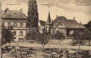 1912 Dombóvár, Főszolgabírói Hivatal és lak, piac, Bruck Sándor kiadása
