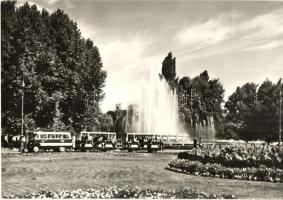 Budapest XIII. Margitsziget - 5 db régi és modern városképes lap, mikrobusz, automobil