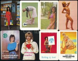 1976-1988 12 db hölgyeket ábrázoló kártyanaptár, köztük erotikusak is