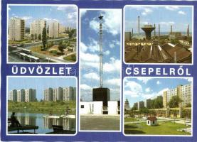 Budapest XXI. Csepel - 5 db modern városképes lap, vas- és fémművek, motorkerékpár, gyár