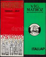 1972-1981 9 db különféle étlap és itallap, többek közt: Víg Matróz, Lucullus, Aranybulla éttermekből...