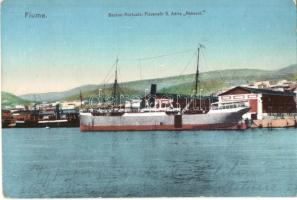 Fiume, Rákóczi gőzhajó / Bacino Portuale, Piroscafo S. Adria Rákóczi / Hungarian sea passenger steamship (EK)