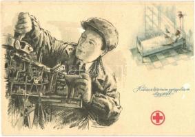 6 db modern Vöröskereszt propaganda lap, közte 1 észak-koreai / 6 modern Red Cross propaganda cards,...