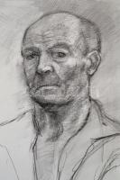 Ék jelzéssel: Férfi portré. Szén , papír, felcsavarva, 66×50 cm