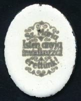 Szűz Mária a kisdeddel, kisméretű kézzel festett zománckép, 3x2,5 cm