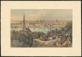 cca 1930 3 db régi Budapestet ábrázoló metszet facsimile másolata Klösz nyomdából  24x16 cm