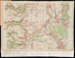 cca 1915 2 db francia katonai térkép az I. világháborúból. Párizs és környéke. Jó állapotban / 2 mil...