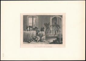 Sváb fülöp halála Acélmetszet paszpartuban / Death of Swabish Philip. Steel engraving. 14x11 cm