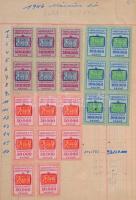 1945-1946 Inflációs forgalmi adóbélyegek 10 oldalon nagyobb összefüggésekben. Több száz darab