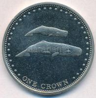 Tristan da Cunha 2008. 1C Cu-Ni Bálnák T:1-,2 Tristan da Cunha 2008. 1 Crown Cu-Ni Whales C:AU,XF Krause KM#34