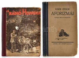 Humoros könyv tétel, 2 db: Kner Izidor aforizmái. Vadász Miklós rajzaival, Gyoma, 1917, Szerző kiadá...
