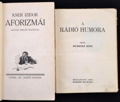 Humoros könyv tétel, 2 db: Kner Izidor aforizmái. Vadász Miklós rajzaival, Gyoma, 1917, Szerző kiadá...