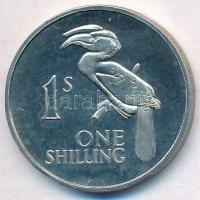 Zambia 1964. 1Sh Ag "Szarvacsőrűmadár" T:1-(PP) Zambia 1964. 1 Shilling "Hornbill" C:AU(PP) Karuse KM#2