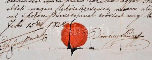 1828 Kötelező levél Budai vízjeles papíron