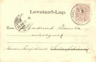 1899 Budapest XIII. Margitsziget, Margit fürdő. Kosmos Art Nouveau litho s: Geiger Richard (EB)