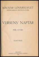 1926 Bp., Magyar Lovaregylet verseny naptára első rész, 224p