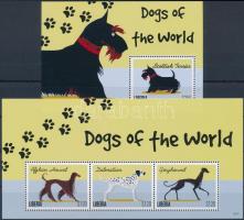 Dogs of the World minisheet set + 2 blocks A világ kutyái kisívsor + 2 blokk, 2 stecklapon