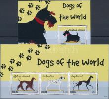 Dogs of the world 2 block, A világ kutyái kisívsor + 2 blokk +  2 stecklapon