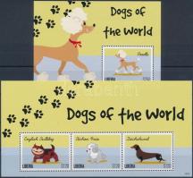 The world's dogs minisheet set + 2 block A világ kutyái kisívsor + 2 blokk 2 stecklapon