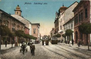 Miskolc, Széchenyi utca, villamosok