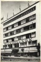 Budapest VII. Rákóczi út 72-74. A Magyar Divatcsarnok főépülete, automobilok, motorkerékpár (EB)