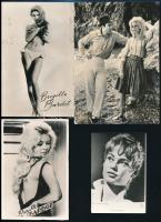 Brigitte Bardot (1934-) színésznőt ábrázoló 4 db fotó, vegyes állapotban, 9,5x6,5 és 14,5x10 cm