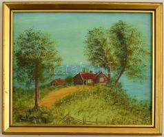 Zórkoczy jelzéssel: Házak. Olaj, vászon, keretben, 22×26 cm